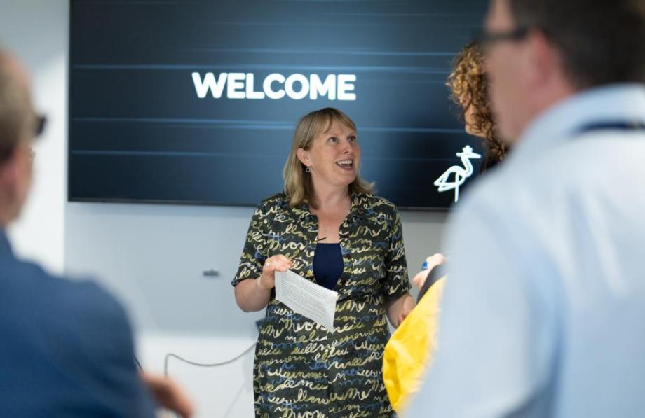 Photo of Heather Lilley at ARU launch event.